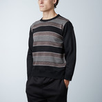 Crew Neck Striped Sweater // Brown (S)