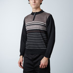 1/4 Zip Sweater // Brown (L)