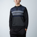 1/4 Zip Sweater // Navy (L)