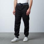 Fleece Jogger Varsity Pant // Black (XL)
