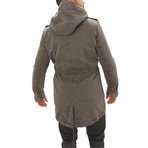 Hooded Lined Parka Jacket // Piombo (M)