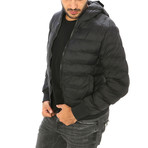 Hooded Puffer Jacket // Black (M)