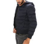 Hooded Puffer Jacket // Navy (M)