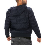 Hooded Puffer Jacket // Navy (M)