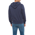 Hoodie Full-Zip Brushed Fleece // Dark Blue (XL)