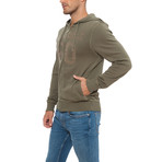 Hoodie Full-Zip Brushed Fleece // Verde Militare (2XL)