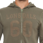 Hoodie Full-Zip Brushed Fleece // Verde Militare (2XL)