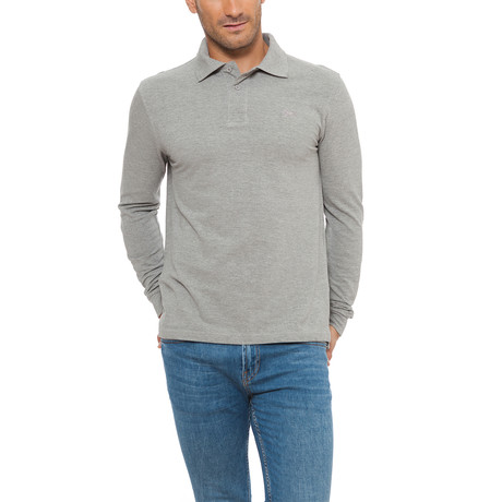 Pique Long-Sleeve Polo // Grigio Melange (S)