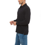 Pique Long-Sleeve Polo // Nero (M)