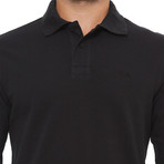 Pique Long-Sleeve Polo // Nero (M)