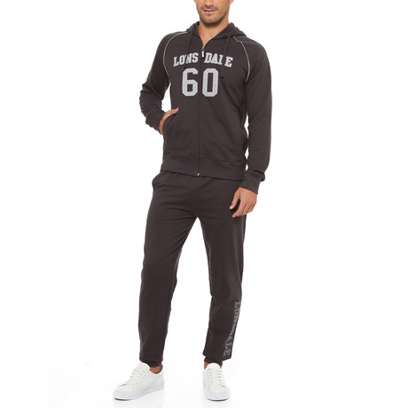 Fleece Tracksuit // Nero Lavagna + Medium Grey Melange (S)