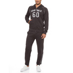 Fleece Tracksuit // Nero Lavagna + Medium Grey Melange (XL)