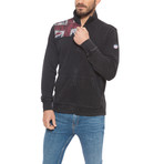 Full-Zip Acid Wash Sweatshirt // Black (M)