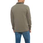 Pique Long-Sleeve Polo // Verde Militare + Nero (2XL)