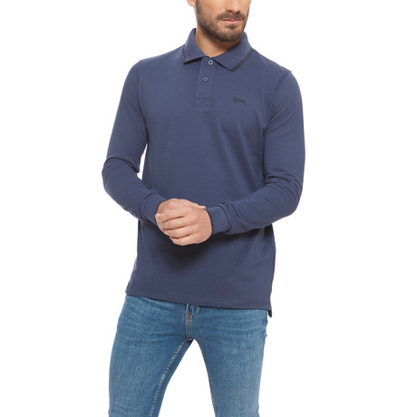 Pique Long-Sleeve Polo // Avio (S)