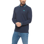 Pique Long-Sleeve Polo // Deep Blue (S)