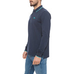 Pique Long-Sleeve Polo // Deep Blue (S)