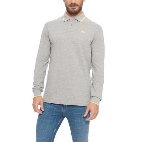 Pique Long-Sleeve Polo // Mid Grey Melange (S)