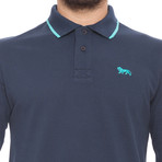 Pique Long-Sleeve Polo // Deep Blue (S)