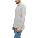 Pique Long-Sleeve Polo // Mid Grey Melange (XL)