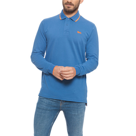 Pique Long-Sleeve Polo // Poseidon (S)