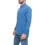 Pique Long-Sleeve Polo // Poseidon (XL)