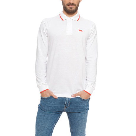 Pique Long-Sleeve Polo // White (S)