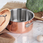 Tri-Ply Copper Clad Induction Ready Sauce Pan + Lid