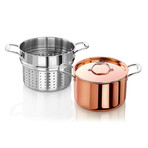 Tri-Ply Copper Clad Induction Ready Stock Pot + Steamer