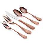 Rain II Flatware Set // Antique Copper // 20 Piece