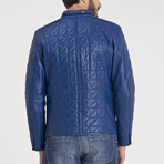Larry Leather Jacket // Blue (3XL)