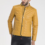 Luke Leather Jacket // Yellow (S)