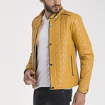 Luke Leather Jacket // Yellow (L)