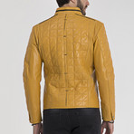 Luke Leather Jacket // Yellow (L)