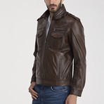 John Leather Jacket // Chestnut (3XL)