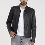 Zachary Leather Jacket // Black (XL)