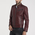 Thurston Leather Jacket // Bordeaux (S)