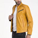 Nihil Leather Jacket // Yellow (XL)