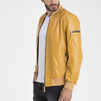 Samuel Leather Jacket // Yellow (3XL)