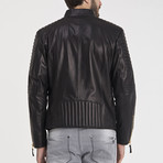 Trent Leather Jacket // Black + Gold (L)