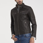 Cole Leather Jacket // Brown Tafta (2XL)
