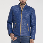 Fredrick Leather Jacket // Blue (3XL)