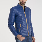 Fredrick Leather Jacket // Blue (2XL)