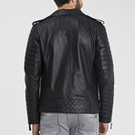 Brandon Leather Jacket // Black + Gold (M)