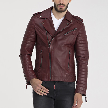 Francis Leather Jacket // Bordeaux (S) - Iparelde - Touch of Modern