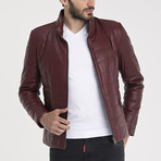 Harold Leather Jacket // Bordeaux (3XL)