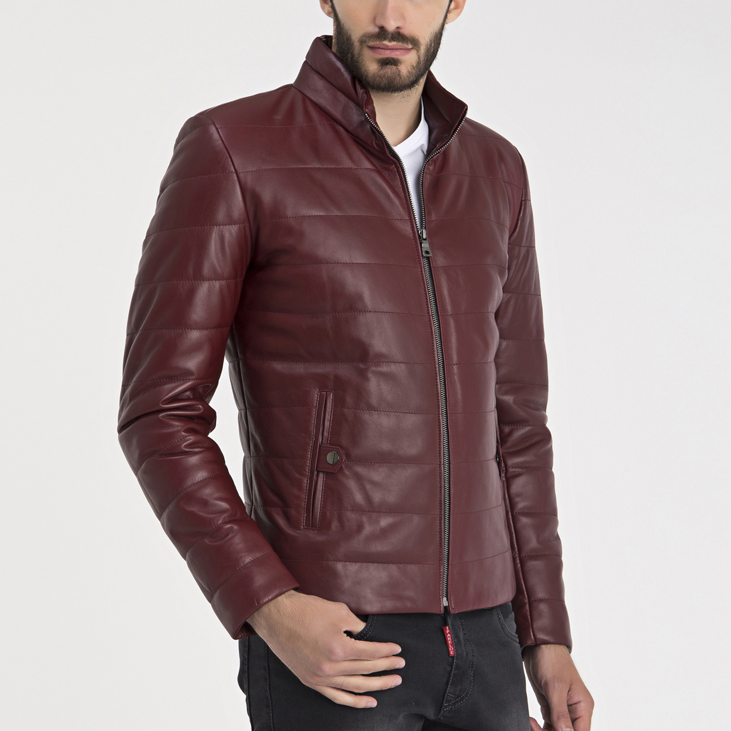Harold Leather Jacket // Bordeaux (S) - Iparelde - Touch of Modern