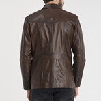 Nathan Leather Jacket // Chestnut (XL)