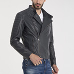 Allen Leather Jacket // Grey (S)