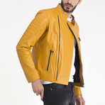 Stan Leather Jacket // Yellow (S)